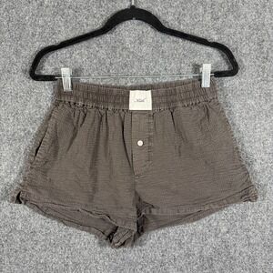 Kith Ida Seersucker Boxer Shorts Dark Gray Loungewear Comfy Womens Size Small